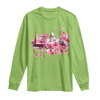 Washington DC Cherry Blossoms Long Sleeve Shirt Capitol Building Monuments Memorials Sakura TS11