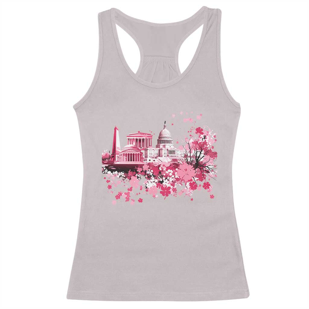 Washington DC Cherry Blossoms Racerback Tank Top Capitol Building Monuments Memorials Sakura