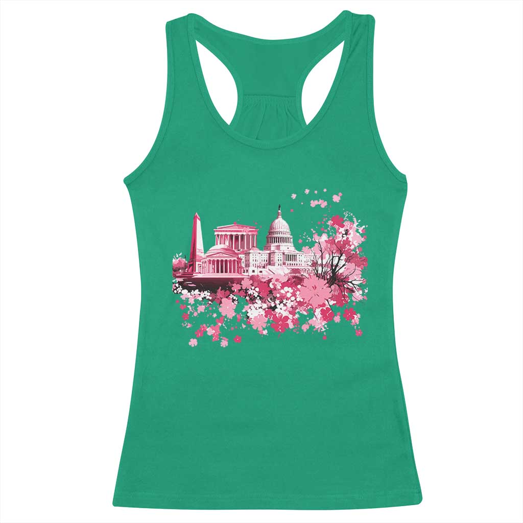 Washington DC Cherry Blossoms Racerback Tank Top Capitol Building Monuments Memorials Sakura