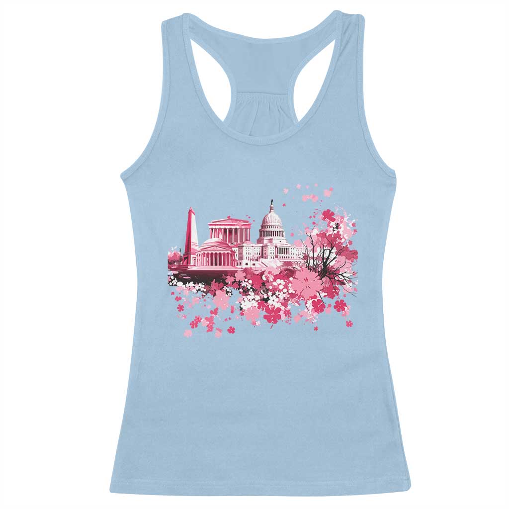Washington DC Cherry Blossoms Racerback Tank Top Capitol Building Monuments Memorials Sakura