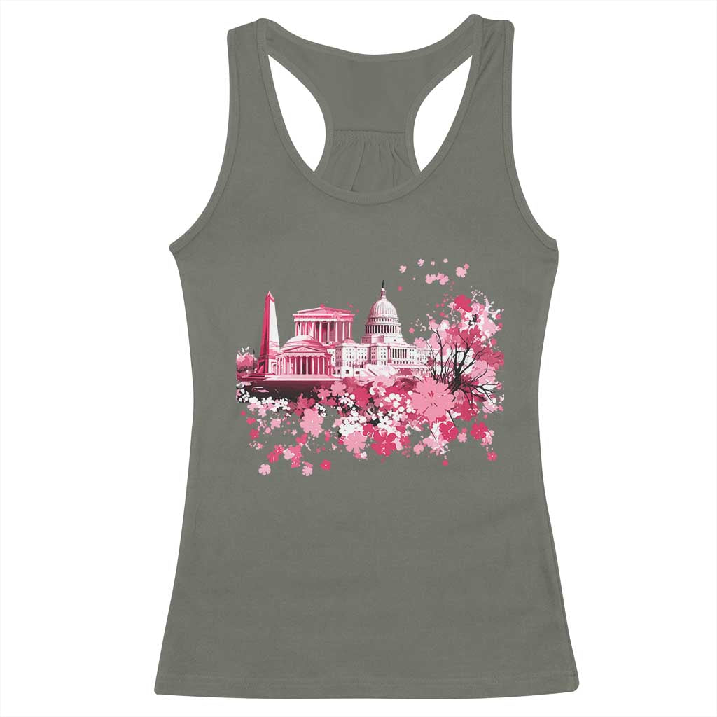 Washington DC Cherry Blossoms Racerback Tank Top Capitol Building Monuments Memorials Sakura TS11
