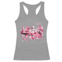 Washington DC Cherry Blossoms Racerback Tank Top Capitol Building Monuments Memorials Sakura
