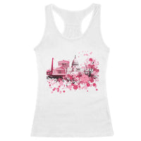 Washington DC Cherry Blossoms Racerback Tank Top Capitol Building Monuments Memorials Sakura