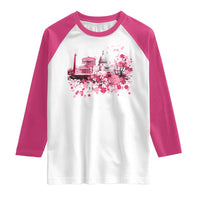 Washington DC Cherry Blossoms Raglan Shirt Capitol Building Monuments Memorials Sakura