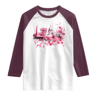 Washington DC Cherry Blossoms Raglan Shirt Capitol Building Monuments Memorials Sakura