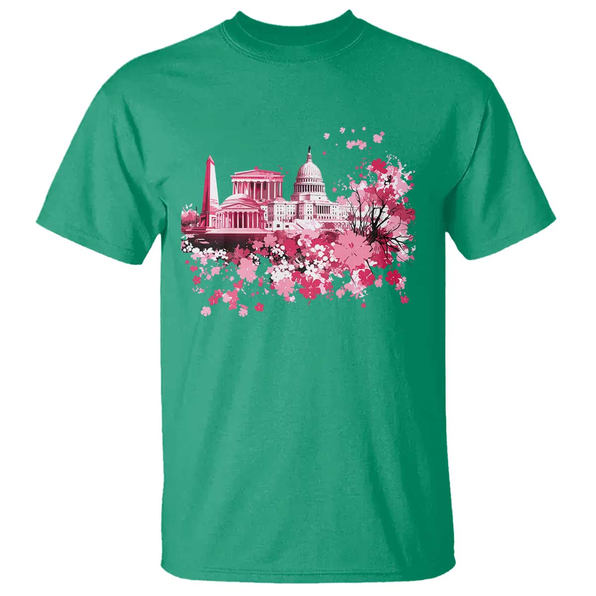 Washington DC Cherry Blossoms T Shirt Capitol Building Monuments Memorials Sakura