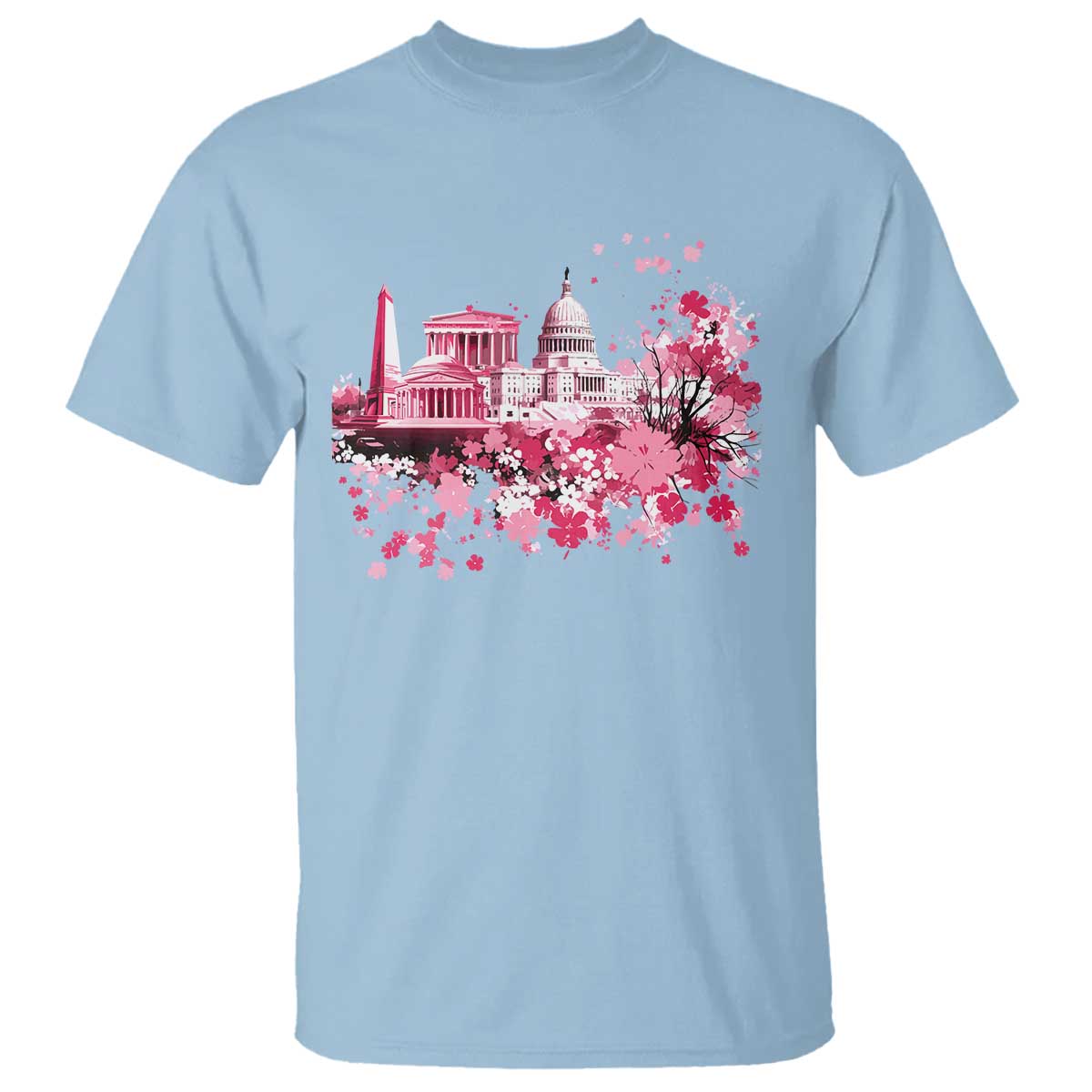 Washington DC Cherry Blossoms T Shirt Capitol Building Monuments Memorials Sakura