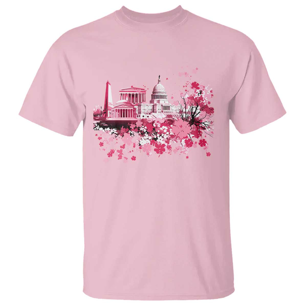 Washington DC Cherry Blossoms T Shirt Capitol Building Monuments Memorials Sakura
