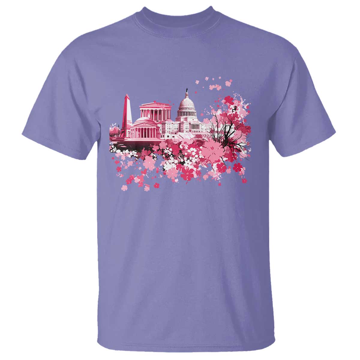 Washington DC Cherry Blossoms T Shirt Capitol Building Monuments Memorials Sakura