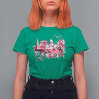 Washington DC Cherry Blossoms T Shirt For Women Capitol Building Monuments Memorials Sakura