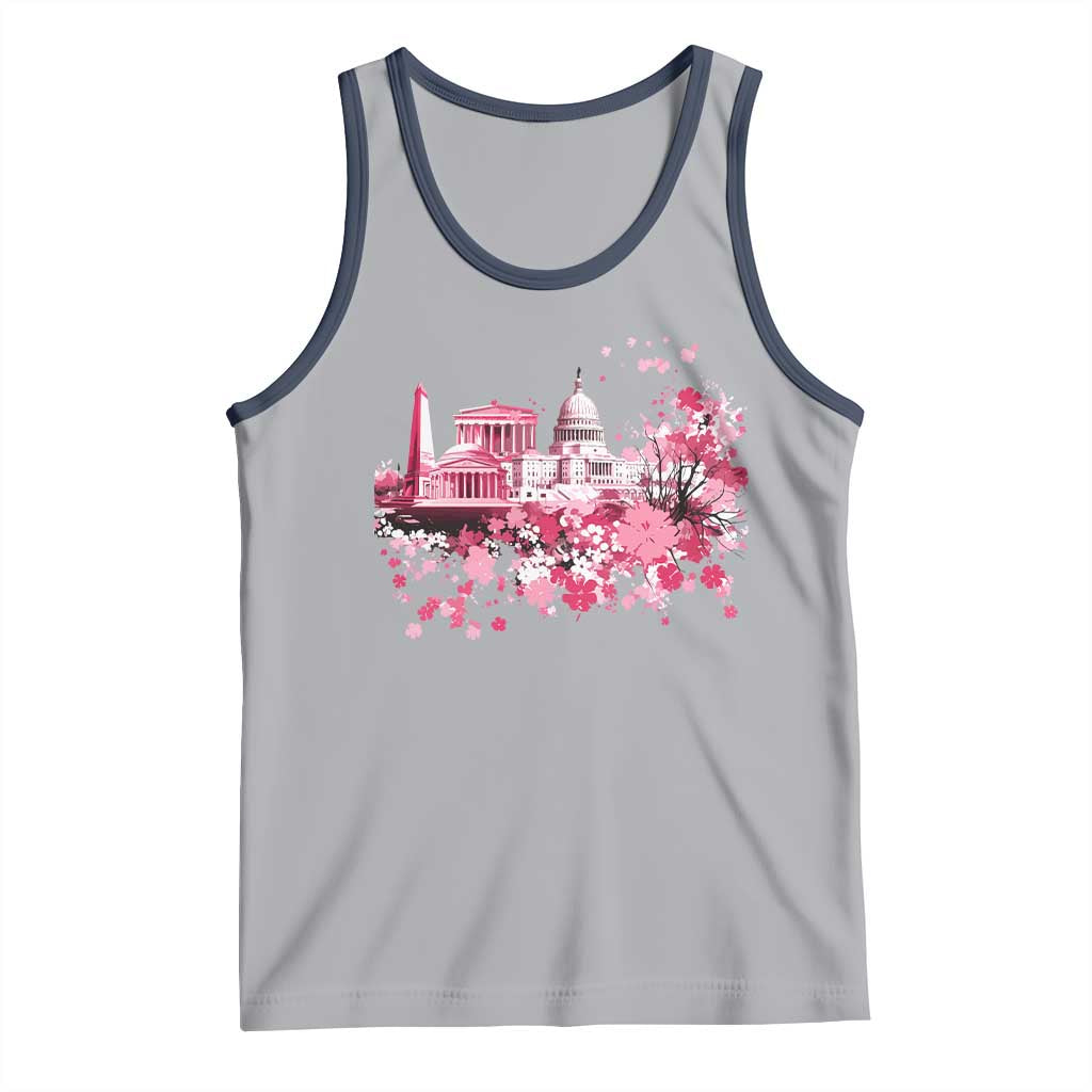 Washington DC Cherry Blossoms Tank Top Capitol Building Monuments Memorials Sakura