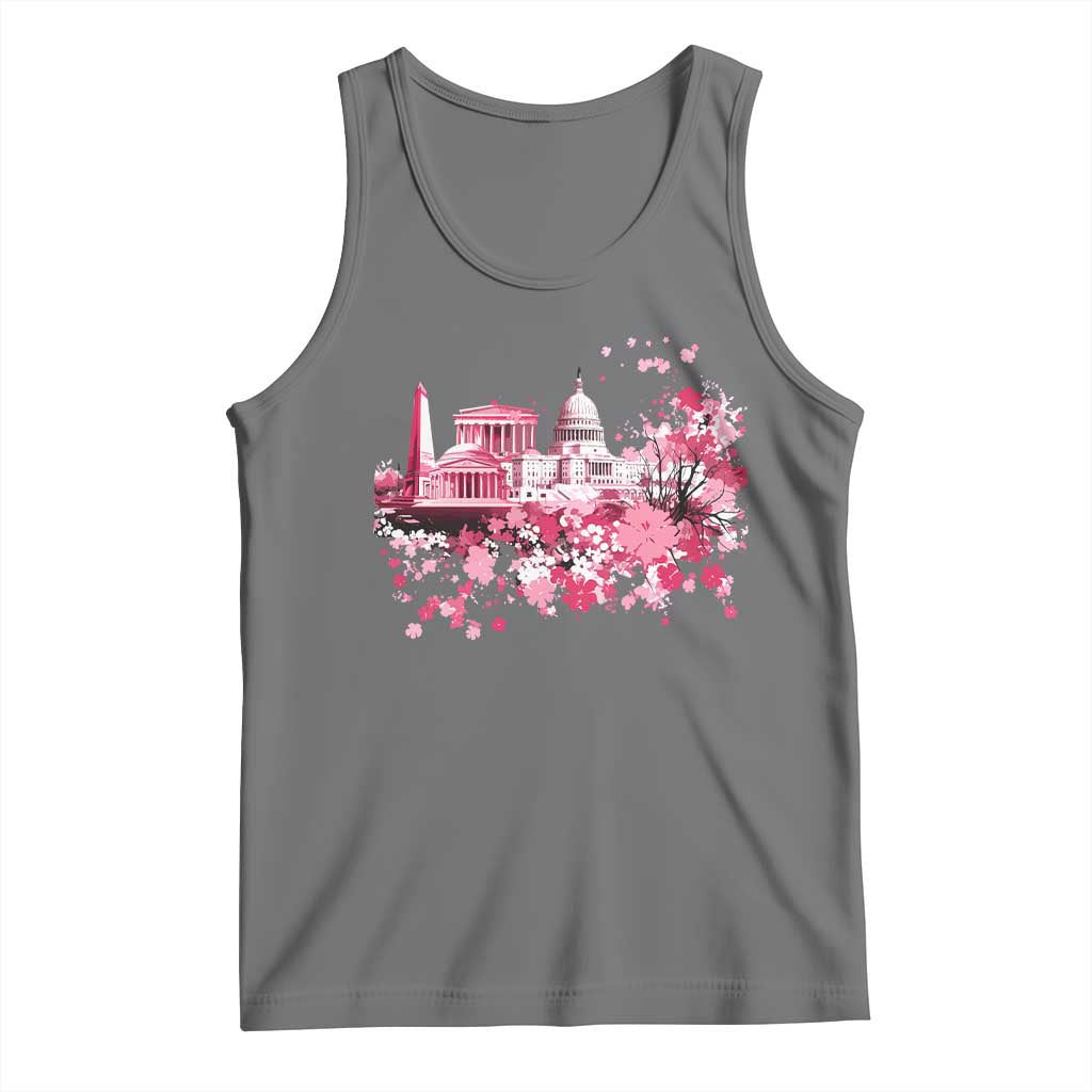 Washington DC Cherry Blossoms Tank Top Capitol Building Monuments Memorials Sakura