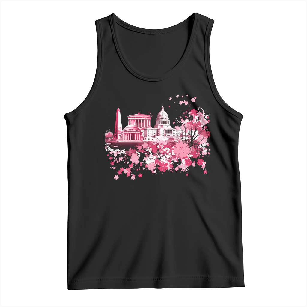 Washington DC Cherry Blossoms Tank Top Capitol Building Monuments Memorials Sakura