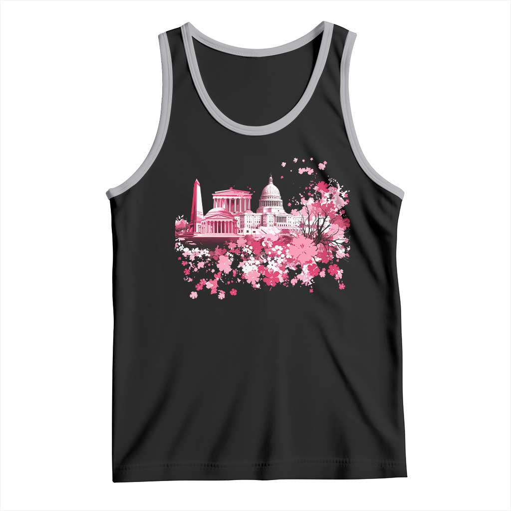 Washington DC Cherry Blossoms Tank Top Capitol Building Monuments Memorials Sakura