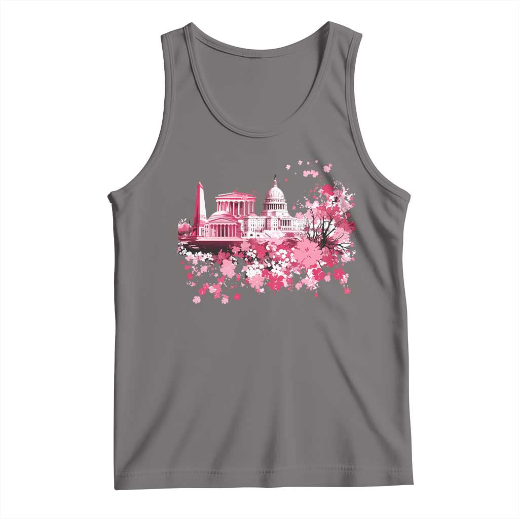 Washington DC Cherry Blossoms Tank Top Capitol Building Monuments Memorials Sakura