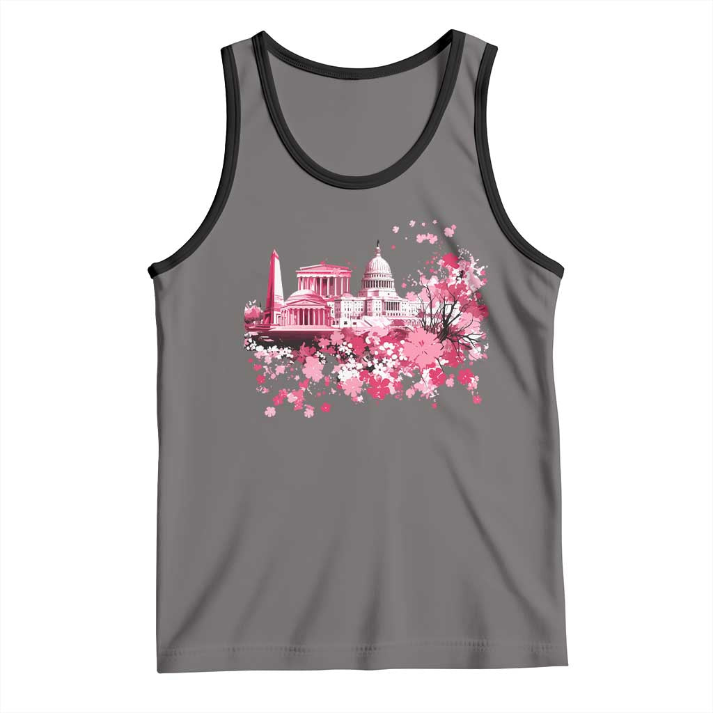 Washington DC Cherry Blossoms Tank Top Capitol Building Monuments Memorials Sakura
