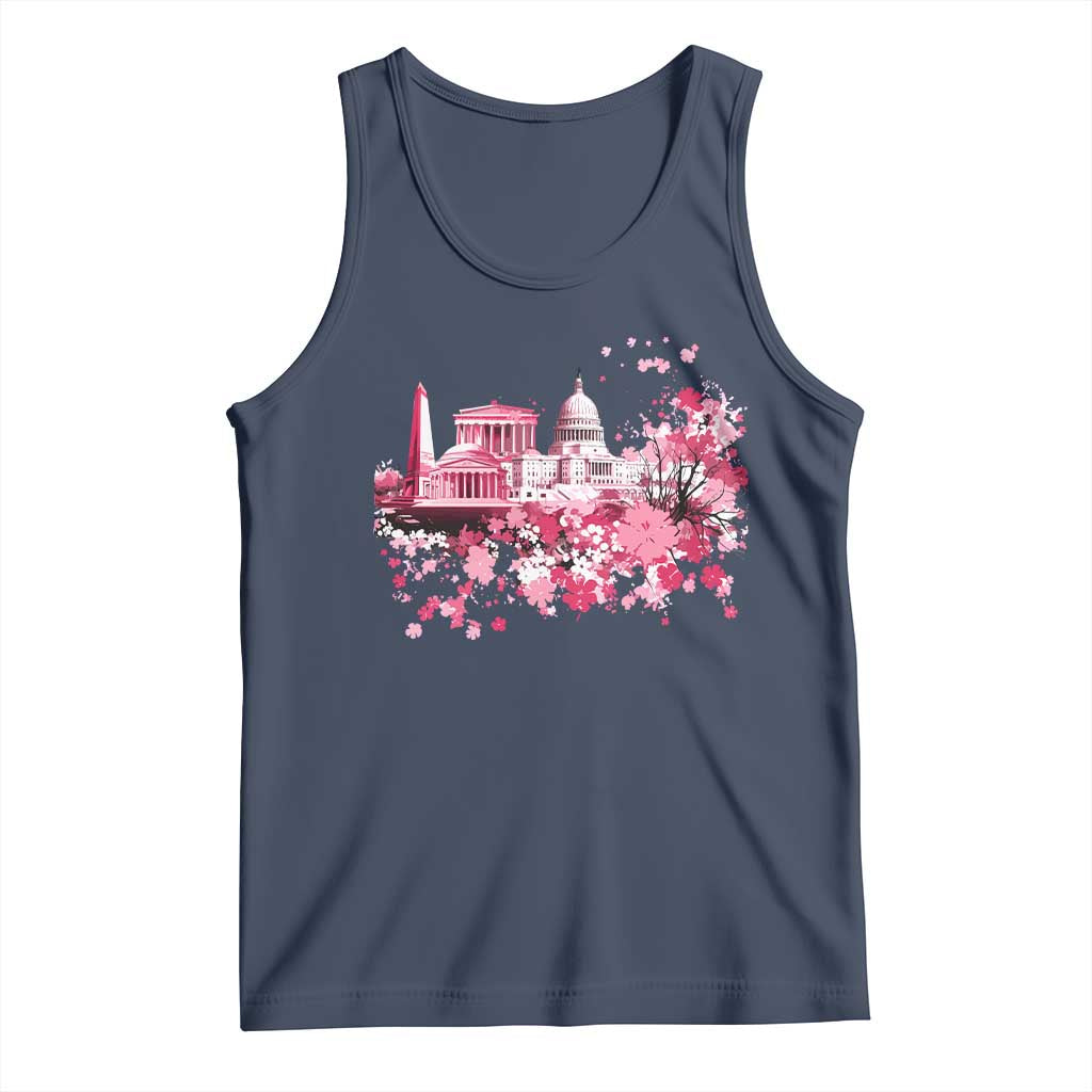 Washington DC Cherry Blossoms Tank Top Capitol Building Monuments Memorials Sakura