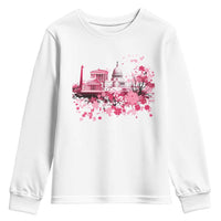 Washington DC Cherry Blossoms Youth Sweatshirt Capitol Building Monuments Memorials Sakura