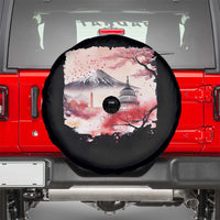 Washington DC Cherry Blossoms Monuments Memorials Spare Tire Cover Japanese Art Style Mount Fuji Sakura