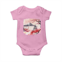 Washington DC Cherry Blossoms Monuments Memorials Baby Onesie Japanese Art Style Mount Fuji Sakura