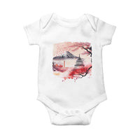 Washington DC Cherry Blossoms Monuments Memorials Baby Onesie Japanese Art Style Mount Fuji Sakura