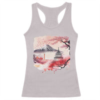 Washington DC Cherry Blossoms Monuments Memorials Racerback Tank Top Japanese Art Style Mount Fuji Sakura