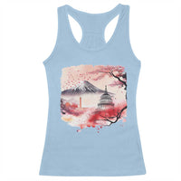 Washington DC Cherry Blossoms Monuments Memorials Racerback Tank Top Japanese Art Style Mount Fuji Sakura