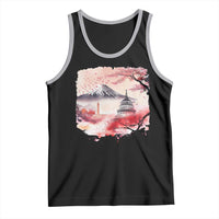 Washington DC Cherry Blossoms Monuments Memorials Tank Top Japanese Art Style Mount Fuji Sakura