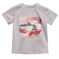 Washington DC Cherry Blossoms Monuments Memorials Toddler T Shirt Japanese Art Style Mount Fuji Sakura