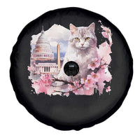 Washington DC Cat Cherry Blossoms Spare Tire Cover Capitol Building Monuments Memorials Sakura