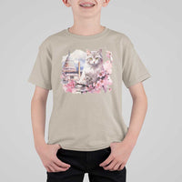 Washington DC Cat Cherry Blossoms T Shirt For Kid Capitol Building Monuments Memorials Sakura