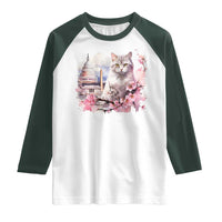 Washington DC Cat Cherry Blossoms Raglan Shirt Capitol Building Monuments Memorials Sakura