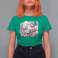 Washington DC Cat Cherry Blossoms T Shirt For Women Capitol Building Monuments Memorials Sakura