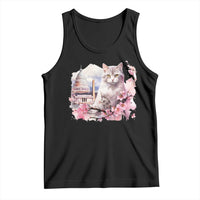 Washington DC Cat Cherry Blossoms Tank Top Capitol Building Monuments Memorials Sakura
