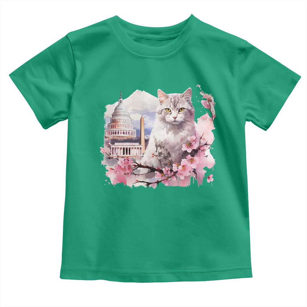 Washington DC Cat Cherry Blossoms Toddler T Shirt Capitol Building Monuments Memorials Sakura