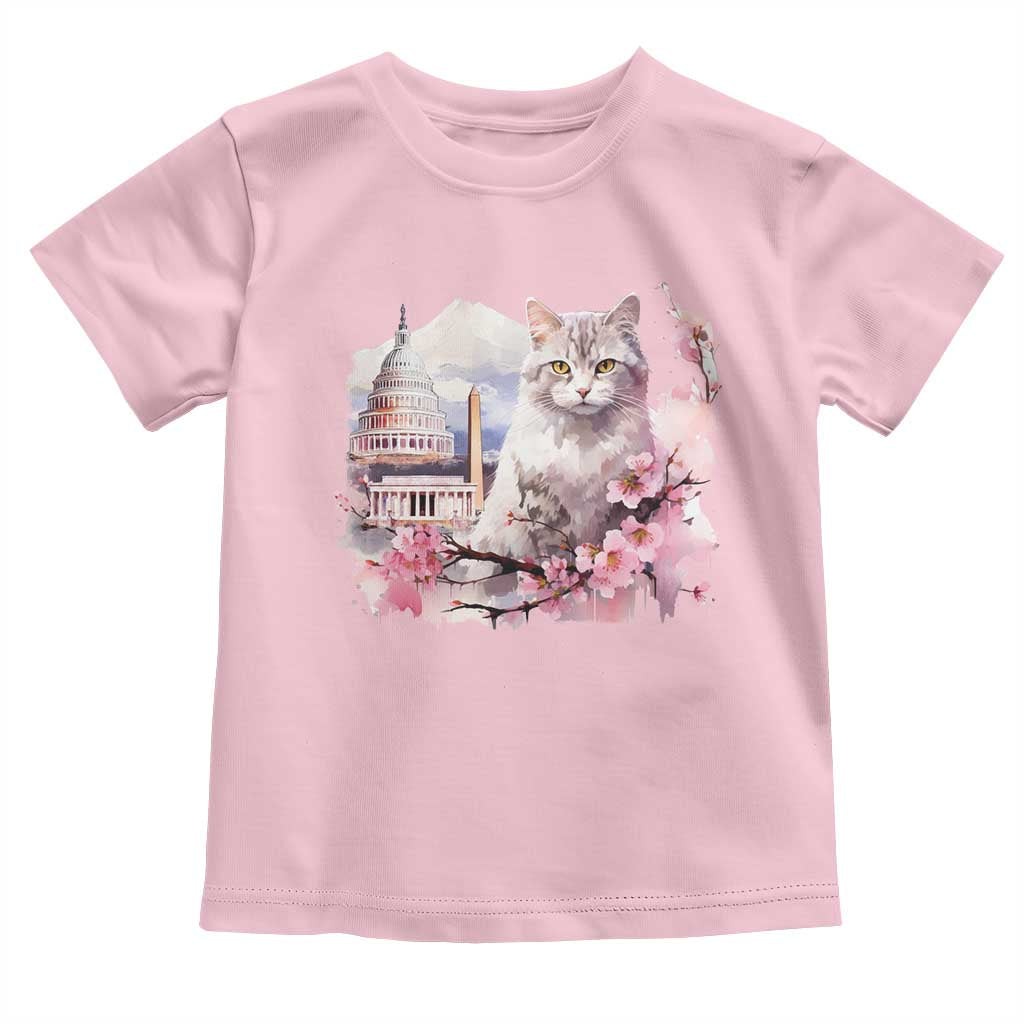 Washington DC Cat Cherry Blossoms Toddler T Shirt Capitol Building Monuments Memorials Sakura