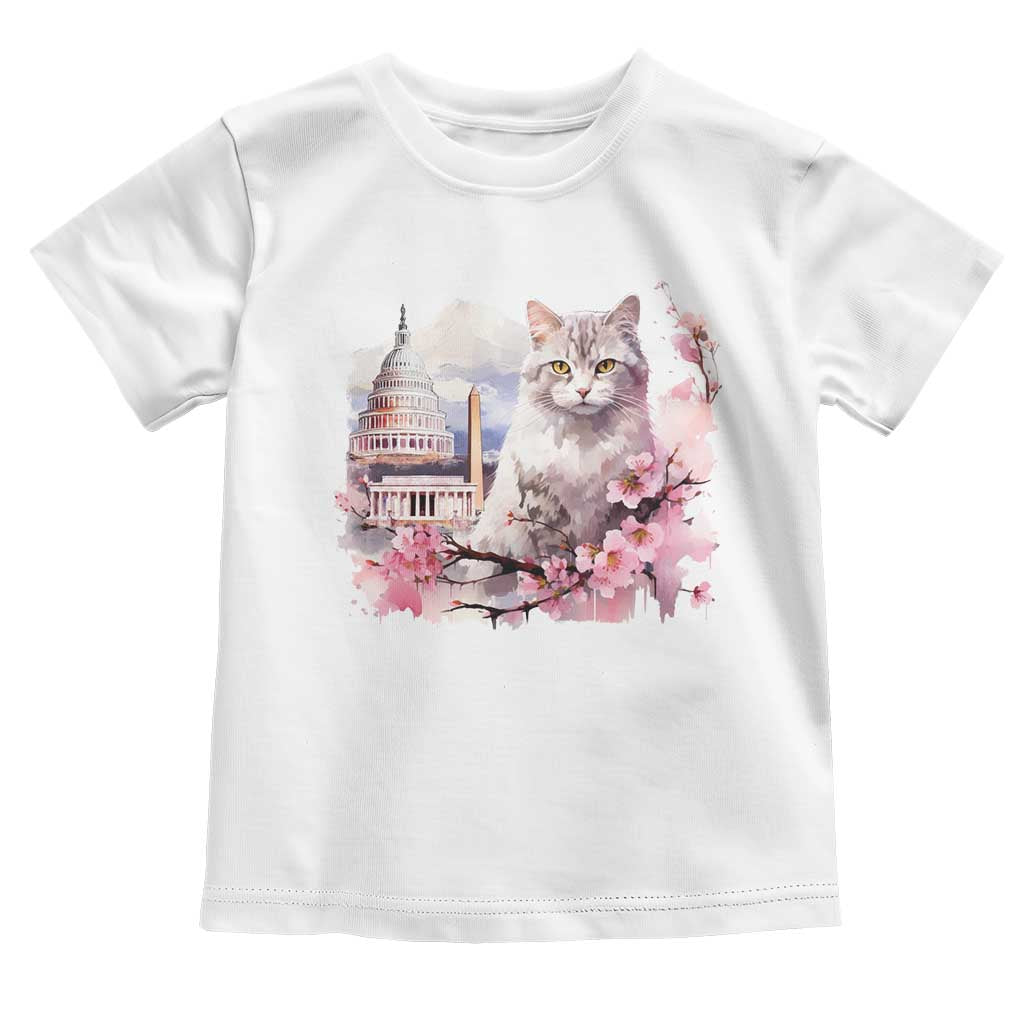 Washington DC Cat Cherry Blossoms Toddler T Shirt Capitol Building Monuments Memorials Sakura
