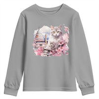 Washington DC Cat Cherry Blossoms Youth Sweatshirt Capitol Building Monuments Memorials Sakura