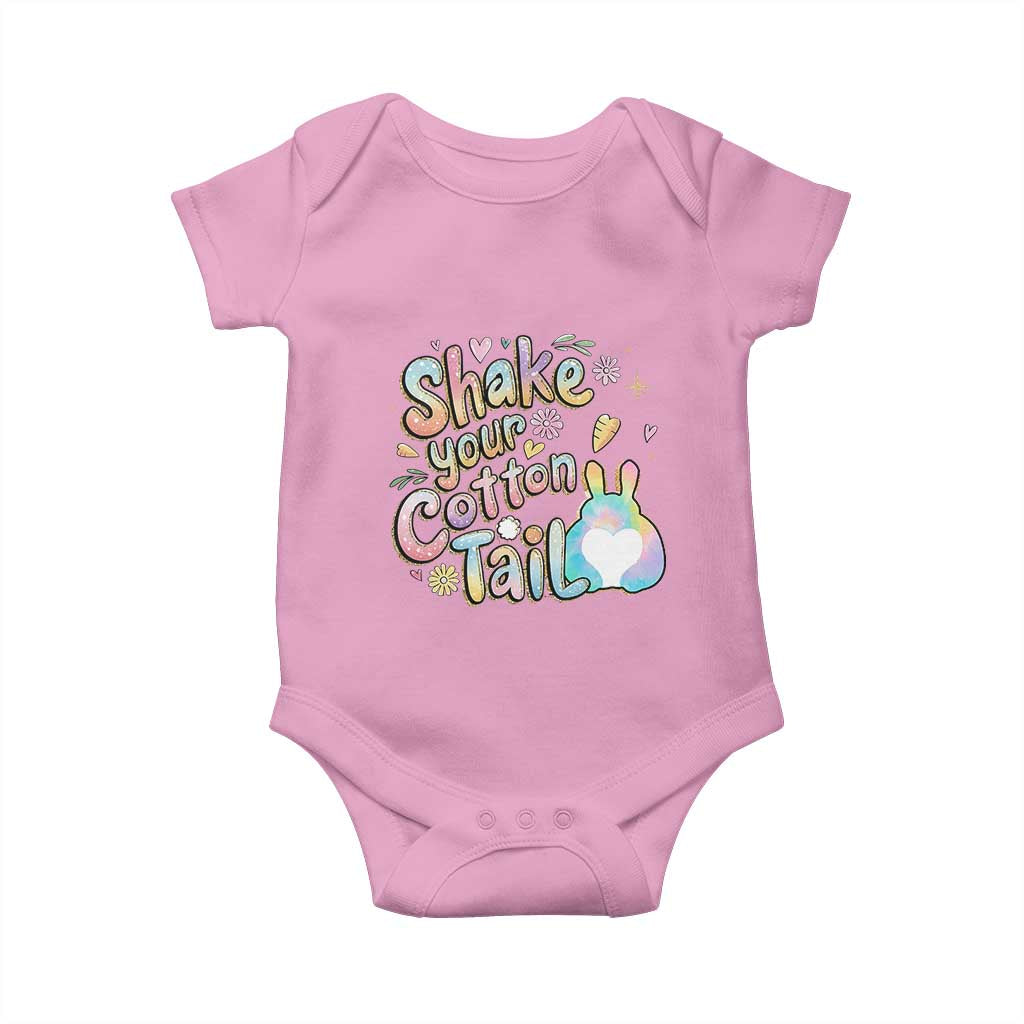 Funny Easter Day Retro Bunny Shake Your Cotton Tail Baby Onesie