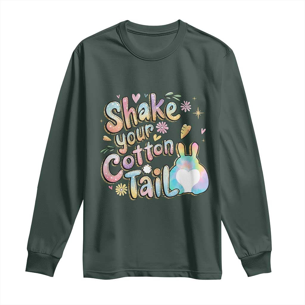 Funny Easter Day Retro Bunny Shake Your Cotton Tail Long Sleeve Shirt