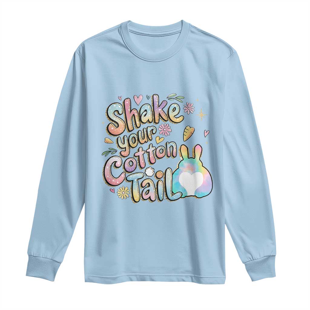 Funny Easter Day Retro Bunny Shake Your Cotton Tail Long Sleeve Shirt