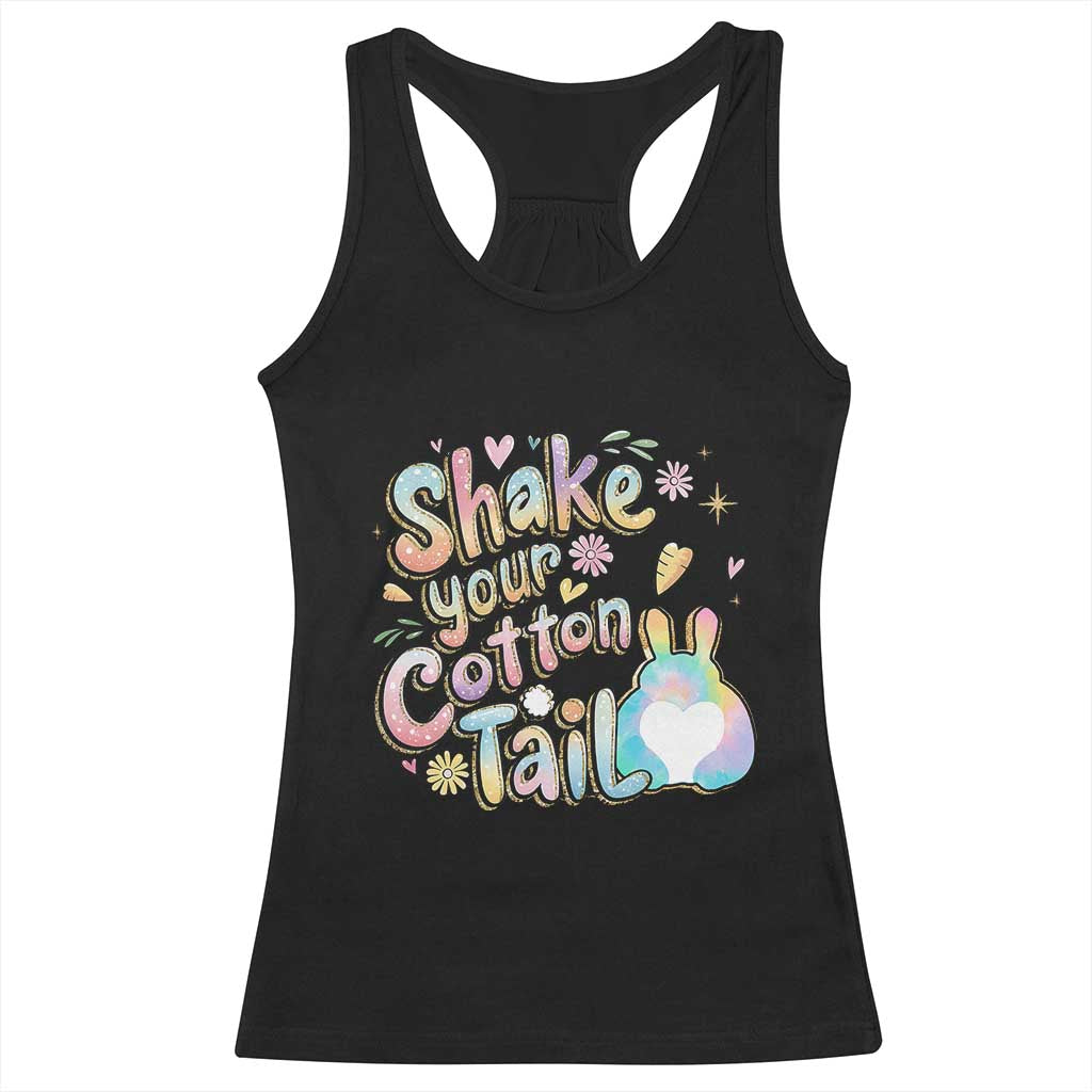 Funny Easter Day Retro Bunny Shake Your Cotton Tail Racerback Tank Top
