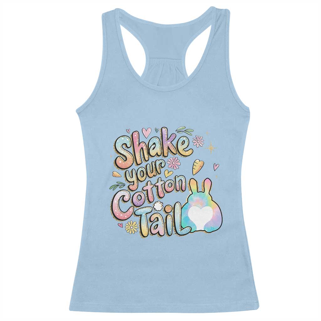 Funny Easter Day Retro Bunny Shake Your Cotton Tail Racerback Tank Top
