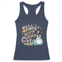 Funny Easter Day Retro Bunny Shake Your Cotton Tail Racerback Tank Top