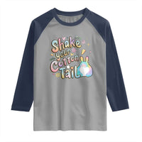 Funny Easter Day Retro Bunny Shake Your Cotton Tail Raglan Shirt
