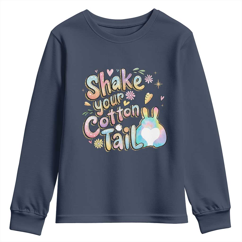 Funny Easter Day Retro Bunny Shake Your Cotton Tail Youth Sweatshirt