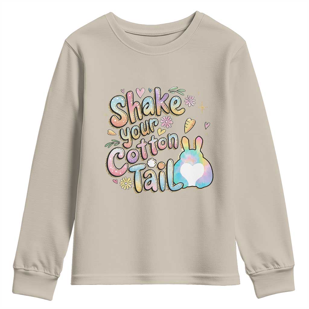Funny Easter Day Retro Bunny Shake Your Cotton Tail Youth Sweatshirt