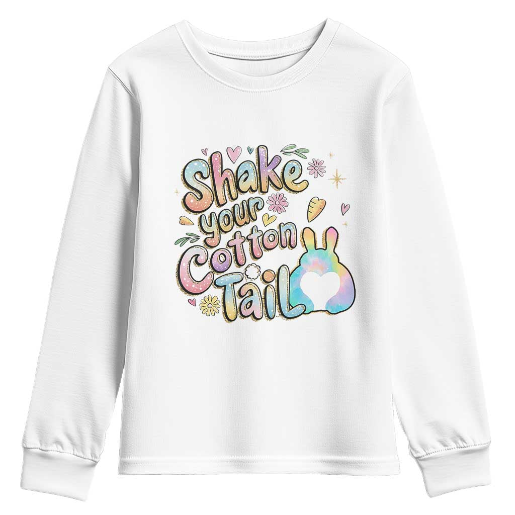 Funny Easter Day Retro Bunny Shake Your Cotton Tail Youth Sweatshirt
