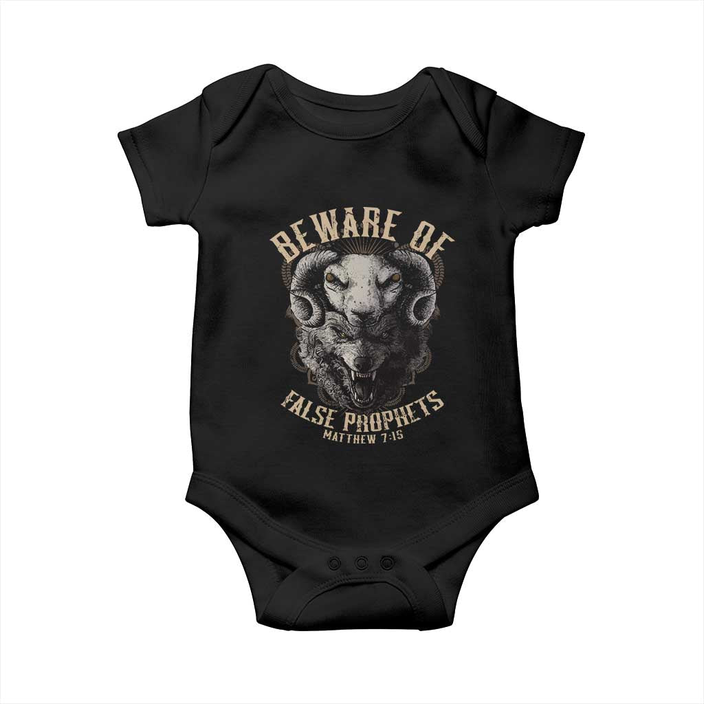 Beware Of False Prophets Baby Onesie Christian Sheep Wolf