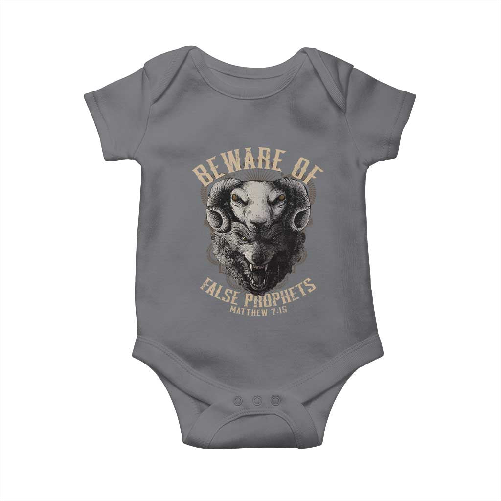 Beware Of False Prophets Baby Onesie Christian Sheep Wolf